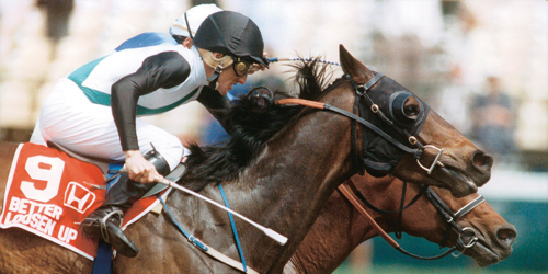 Better Loosen Up winning the 1989 Honda Stakes on the last day of the Melbourne Cup carnival. (The Age Research Library/Fairfax Publications)