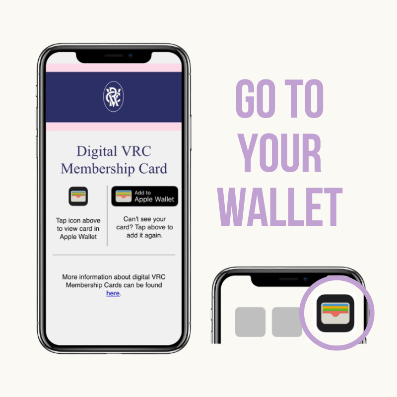 Adding your digital VRC Membership card to your Apple Wallet VRC Members