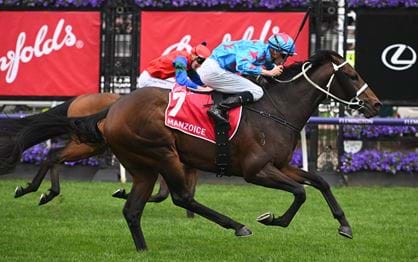 Manzoice wins the Penfolds Victoria Derby
